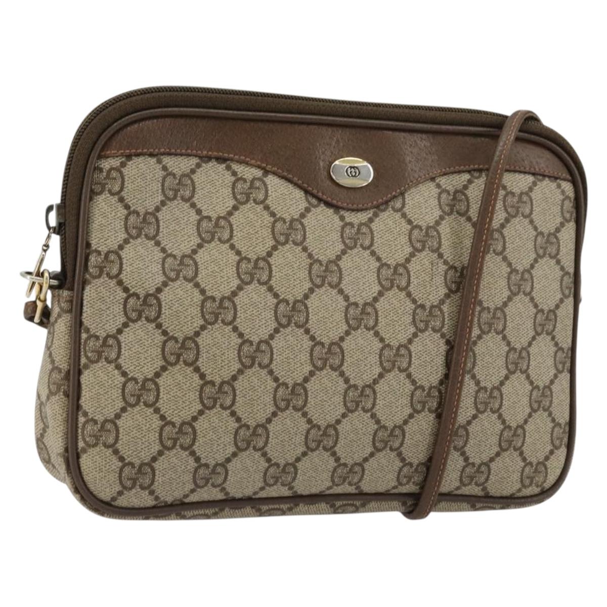 GUCCI GG Supreme Shoulder Bag PVC Beige Gold 89 02 068 Auth ep14193
