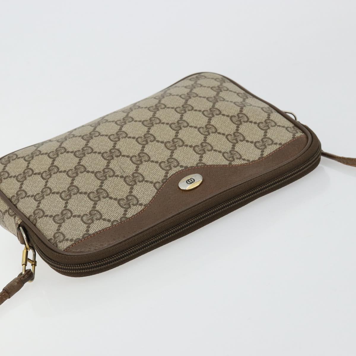 GUCCI GG Supreme Shoulder Bag PVC Beige Gold 89 02 068 Auth ep14193