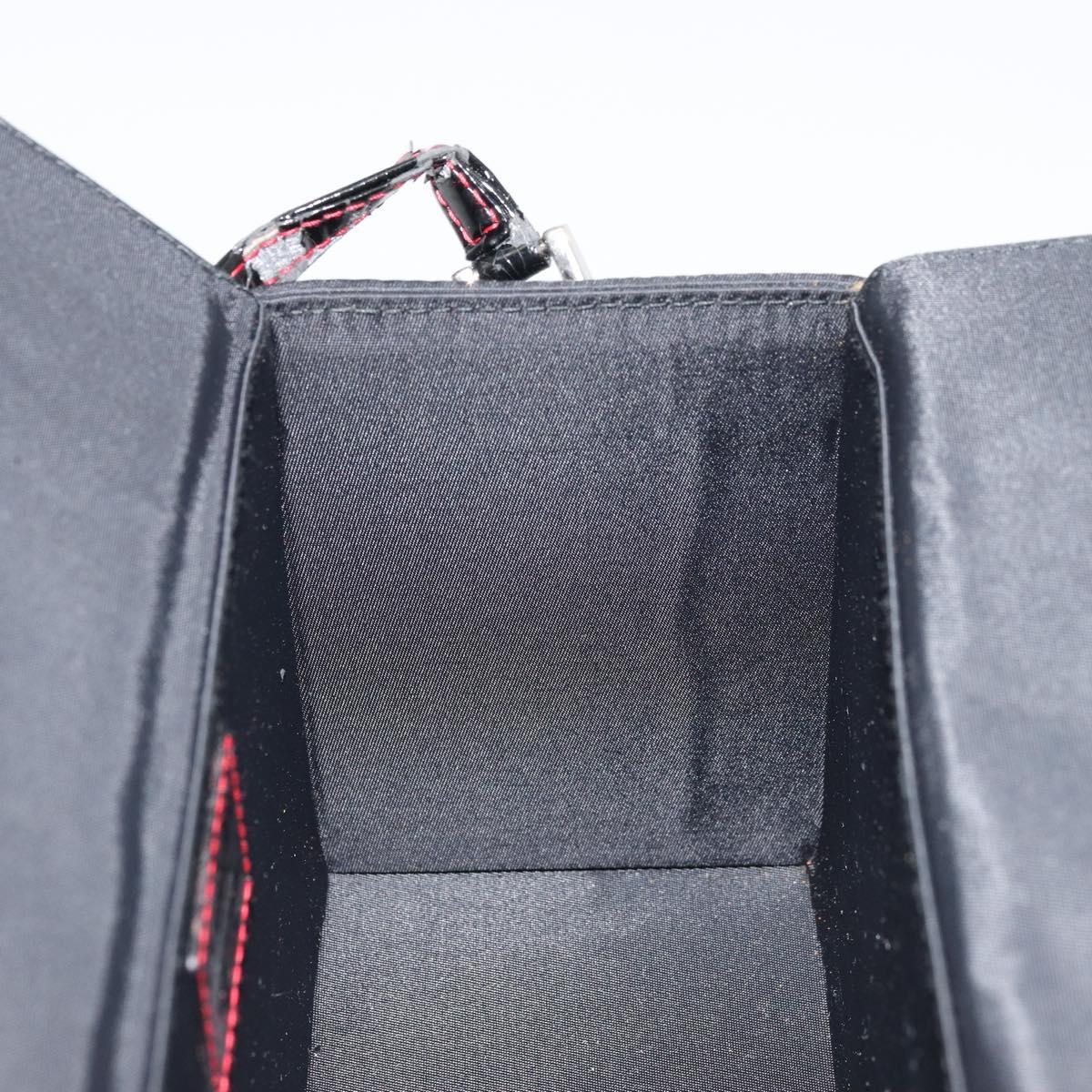 Christian Dior Vanity Pouch Nylon Black Silver Auth ep14195