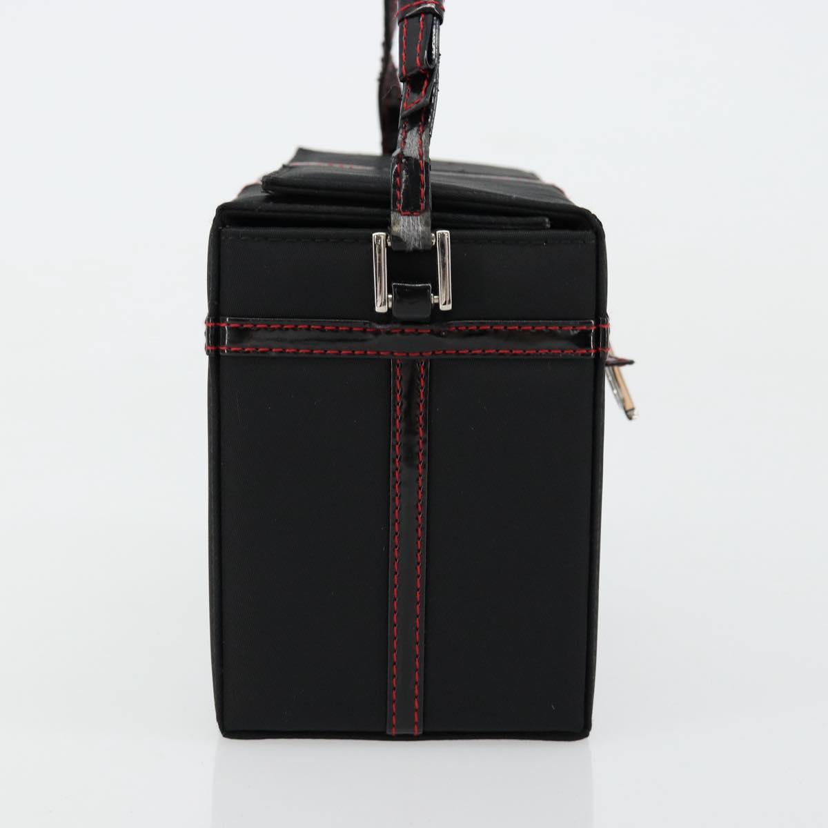 Christian Dior Vanity Pouch Nylon Black Silver Auth ep14195
