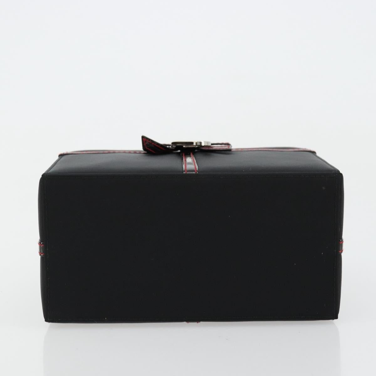 Christian Dior Vanity Pouch Nylon Black Silver Auth ep14195