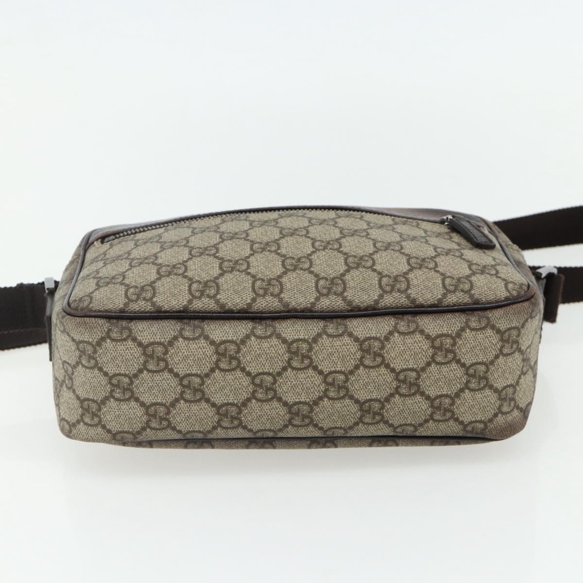GUCCI GG Supreme Shoulder Bag PVC Beige Silver 114291 Auth ep14204