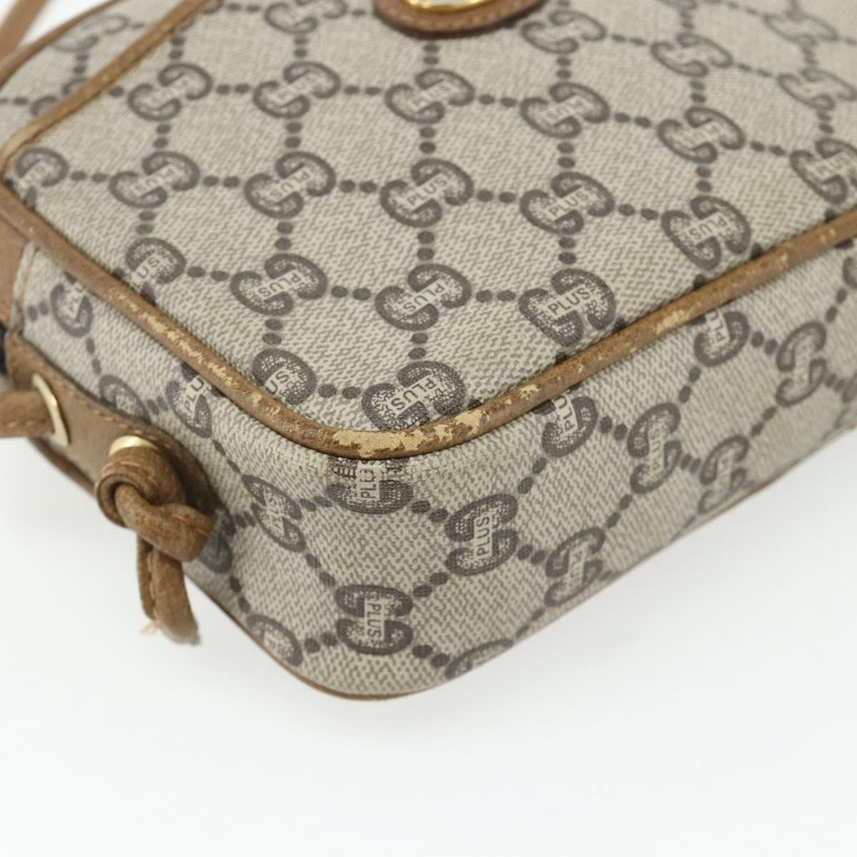 GUCCI GG Plus Supreme Shoulder Bag PVC Beige Gold 201447 Auth ep14205