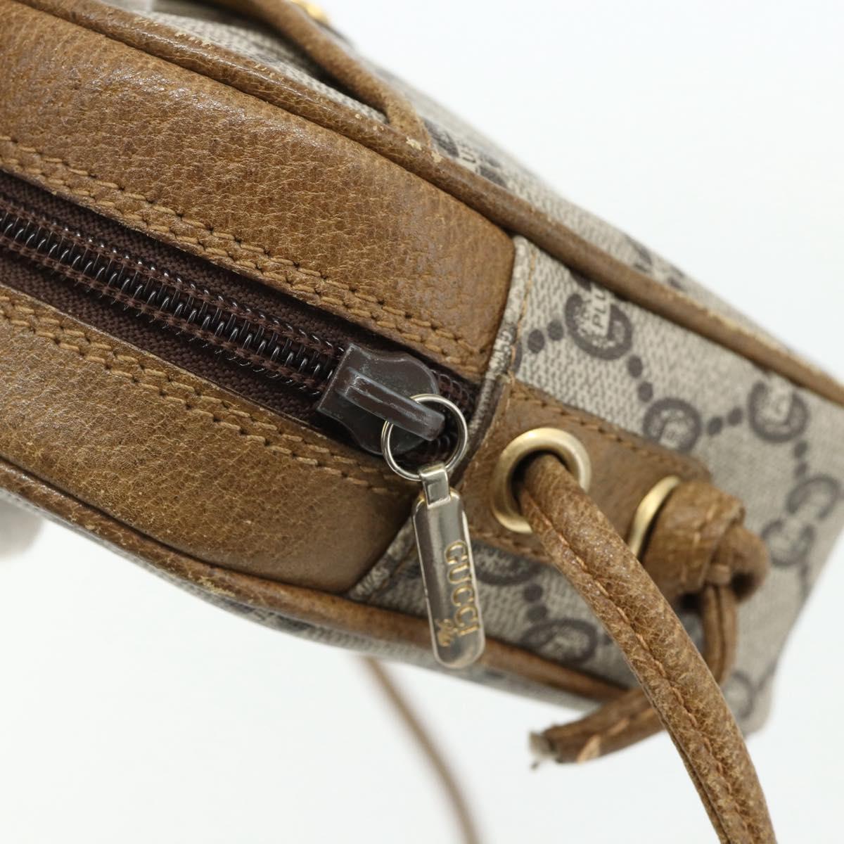 GUCCI GG Plus Supreme Shoulder Bag PVC Beige Gold 201447 Auth ep14205