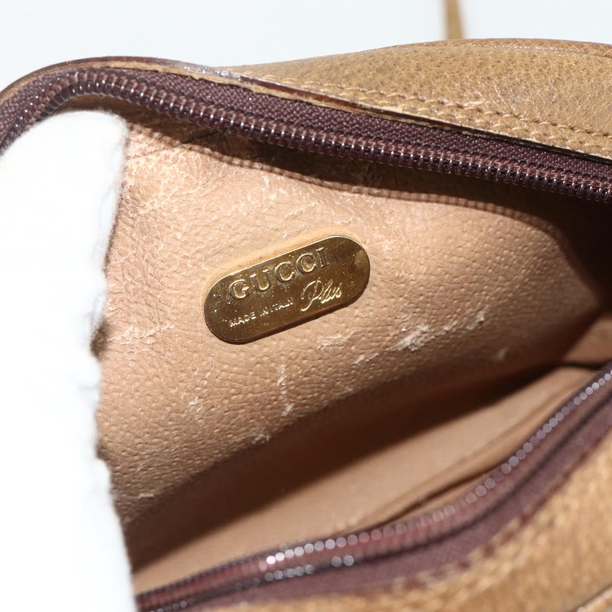 GUCCI GG Plus Supreme Shoulder Bag PVC Beige Gold 201447 Auth ep14205