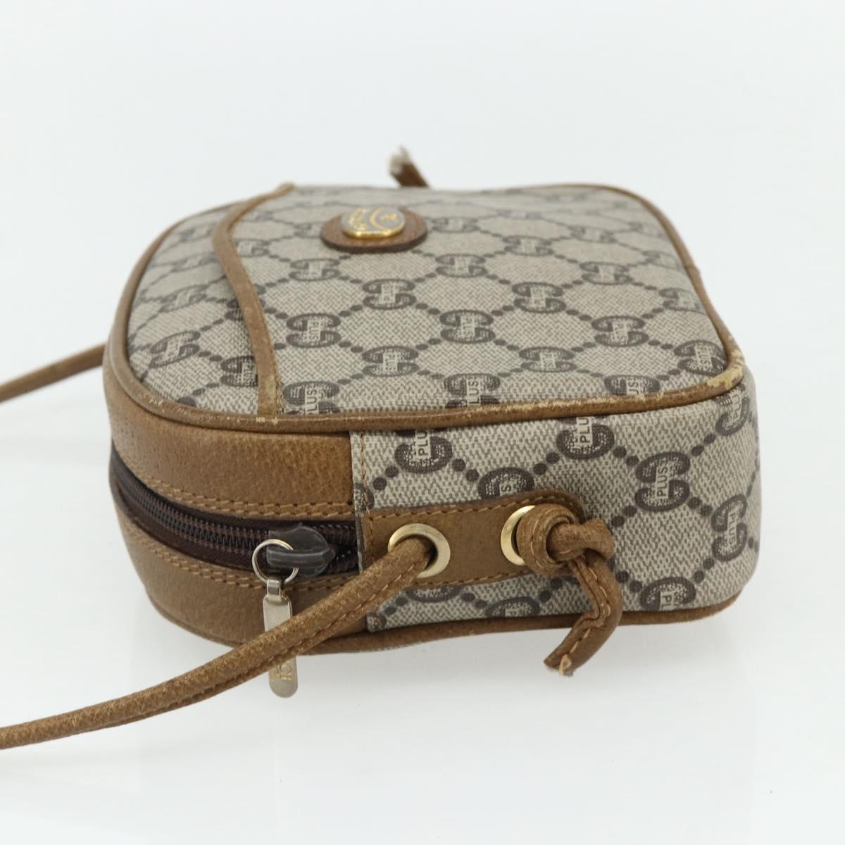 GUCCI GG Plus Supreme Shoulder Bag PVC Beige Gold 201447 Auth ep14205