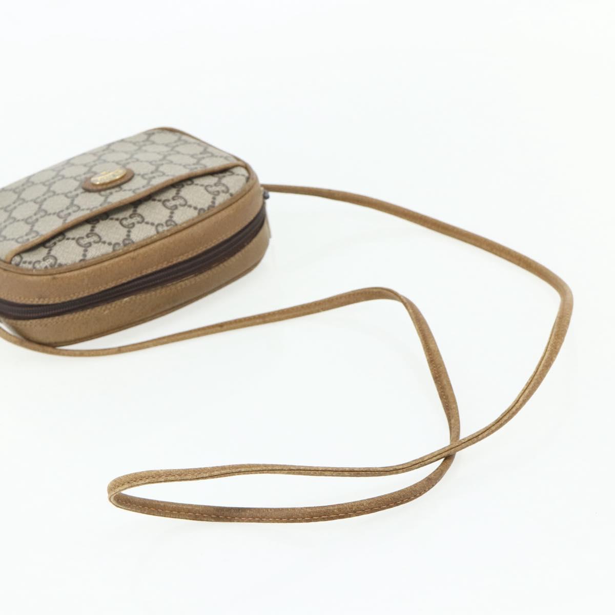 GUCCI GG Plus Supreme Shoulder Bag PVC Beige Gold 201447 Auth ep14205