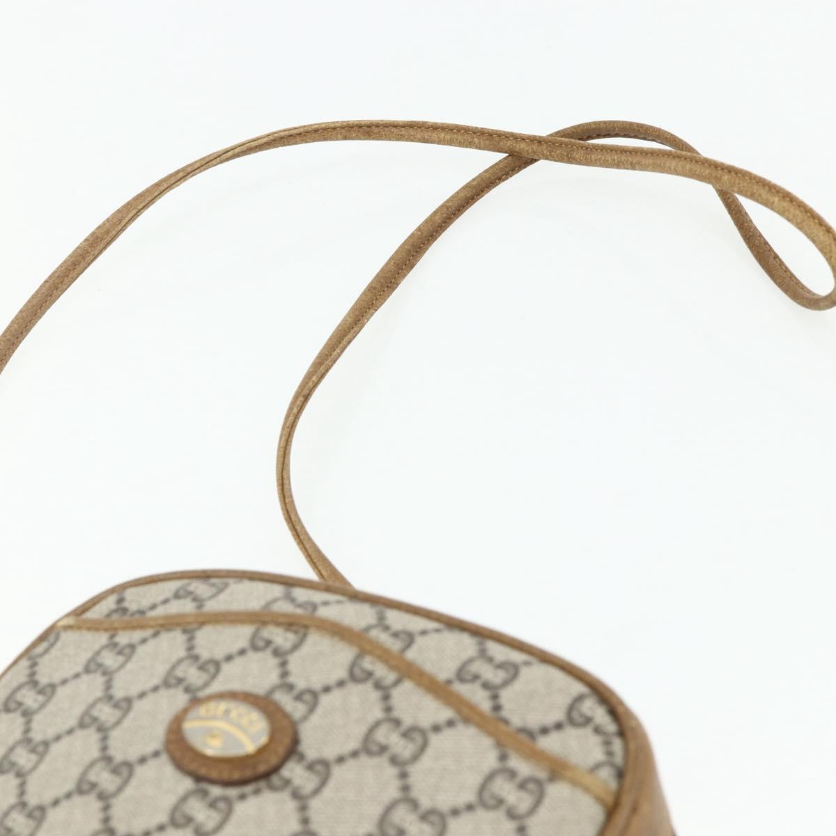 GUCCI GG Plus Supreme Shoulder Bag PVC Beige Gold 201447 Auth ep14205