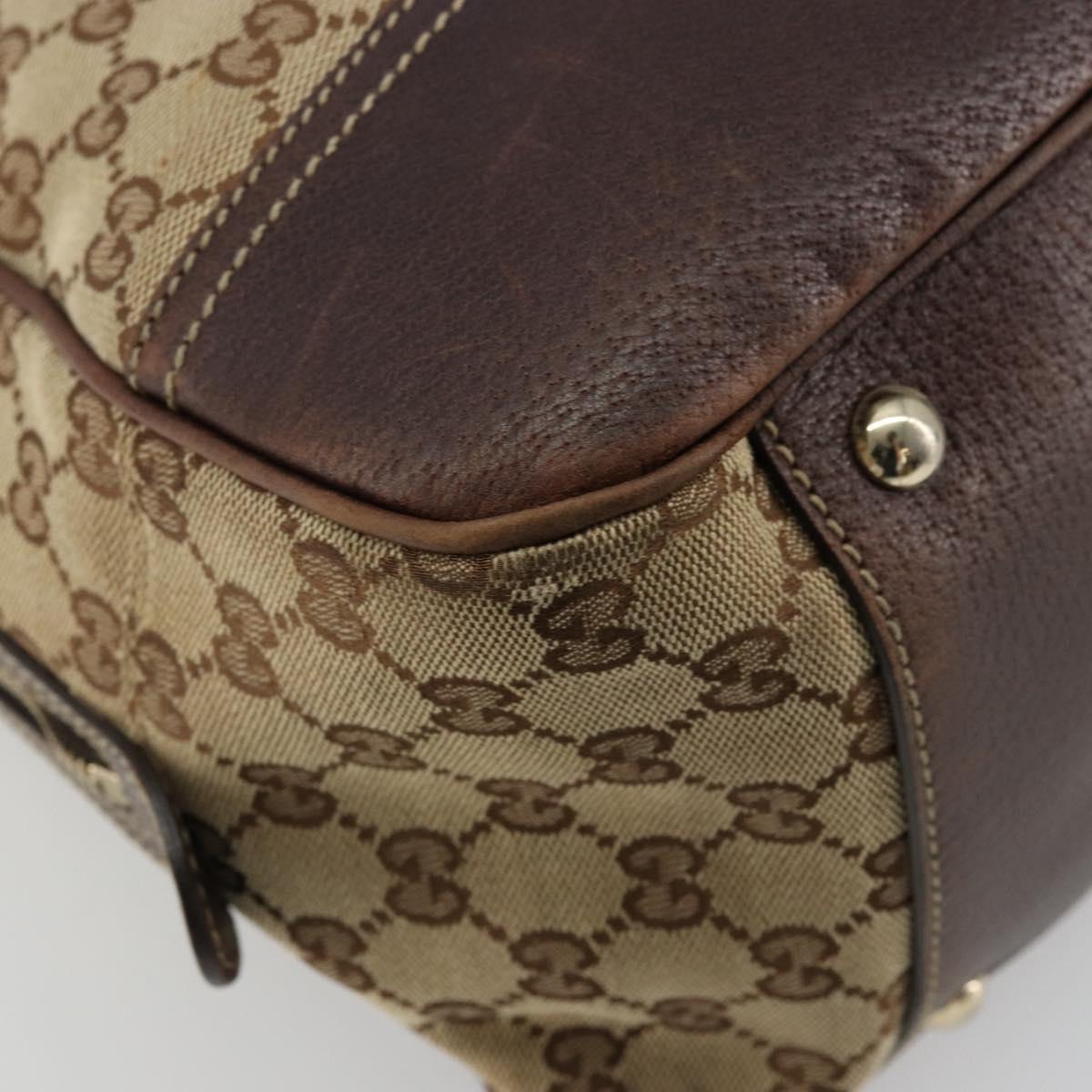 GUCCI GG Canvas Web Sherry Line Tote Bag Beige Gold 162881 Auth ep14212