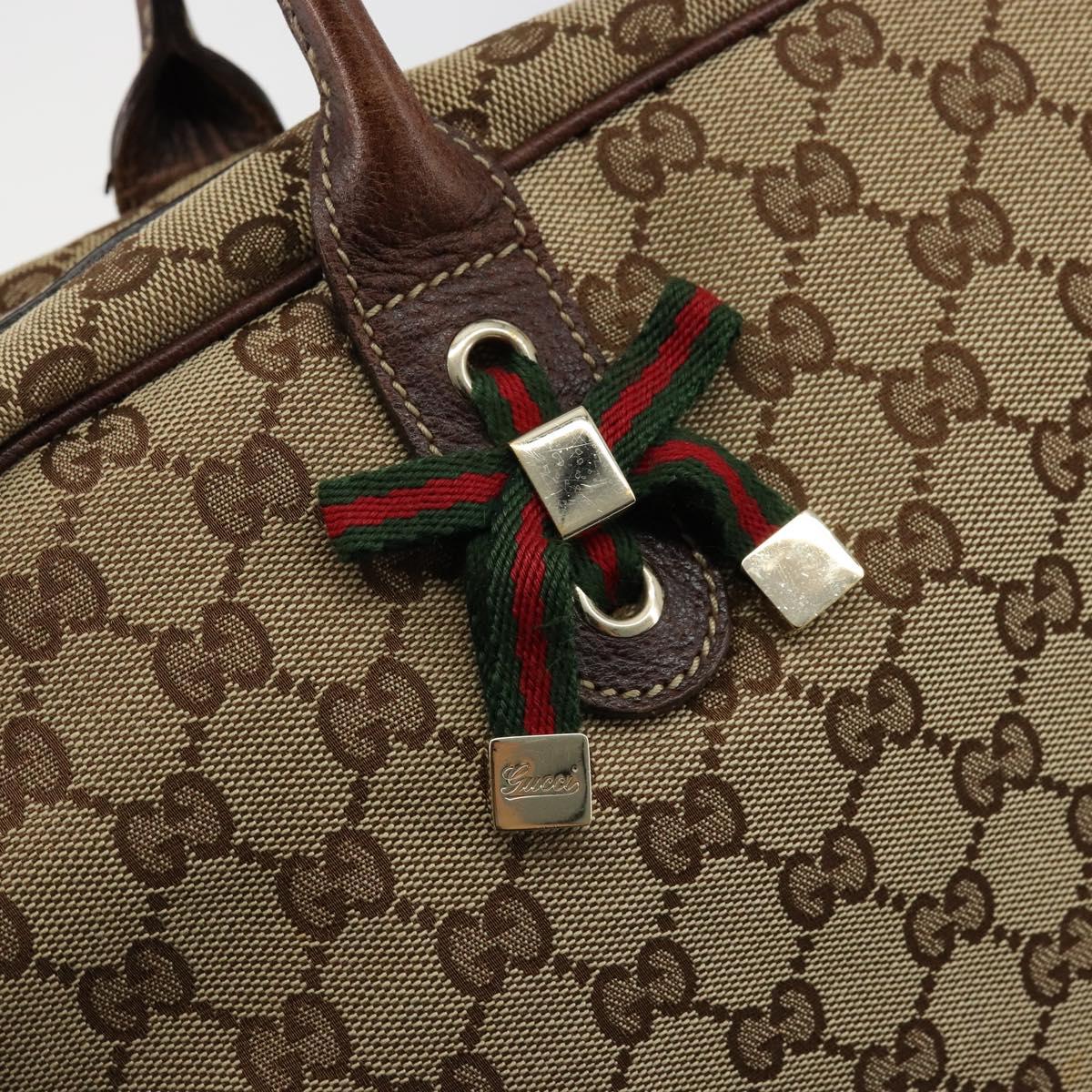 GUCCI GG Canvas Web Sherry Line Tote Bag Beige Gold 162881 Auth ep14212