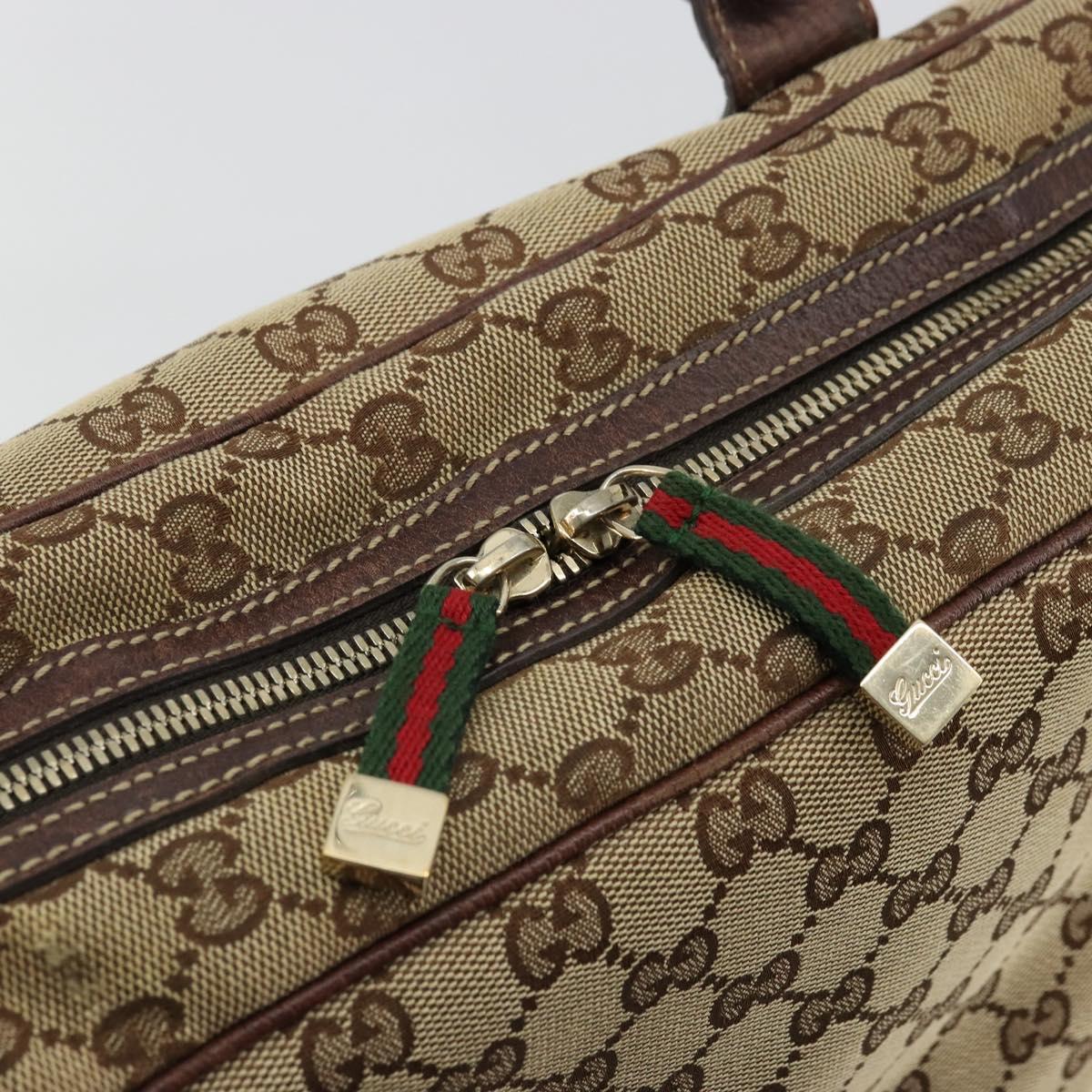 GUCCI GG Canvas Web Sherry Line Tote Bag Beige Gold 162881 Auth ep14212