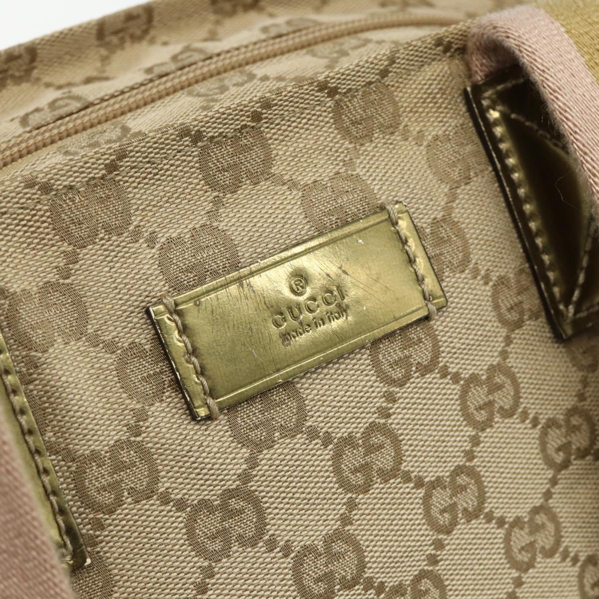 GUCCI GG Canvas Sherry Line Tote Bag Beige Gold 131230 Auth ep14230