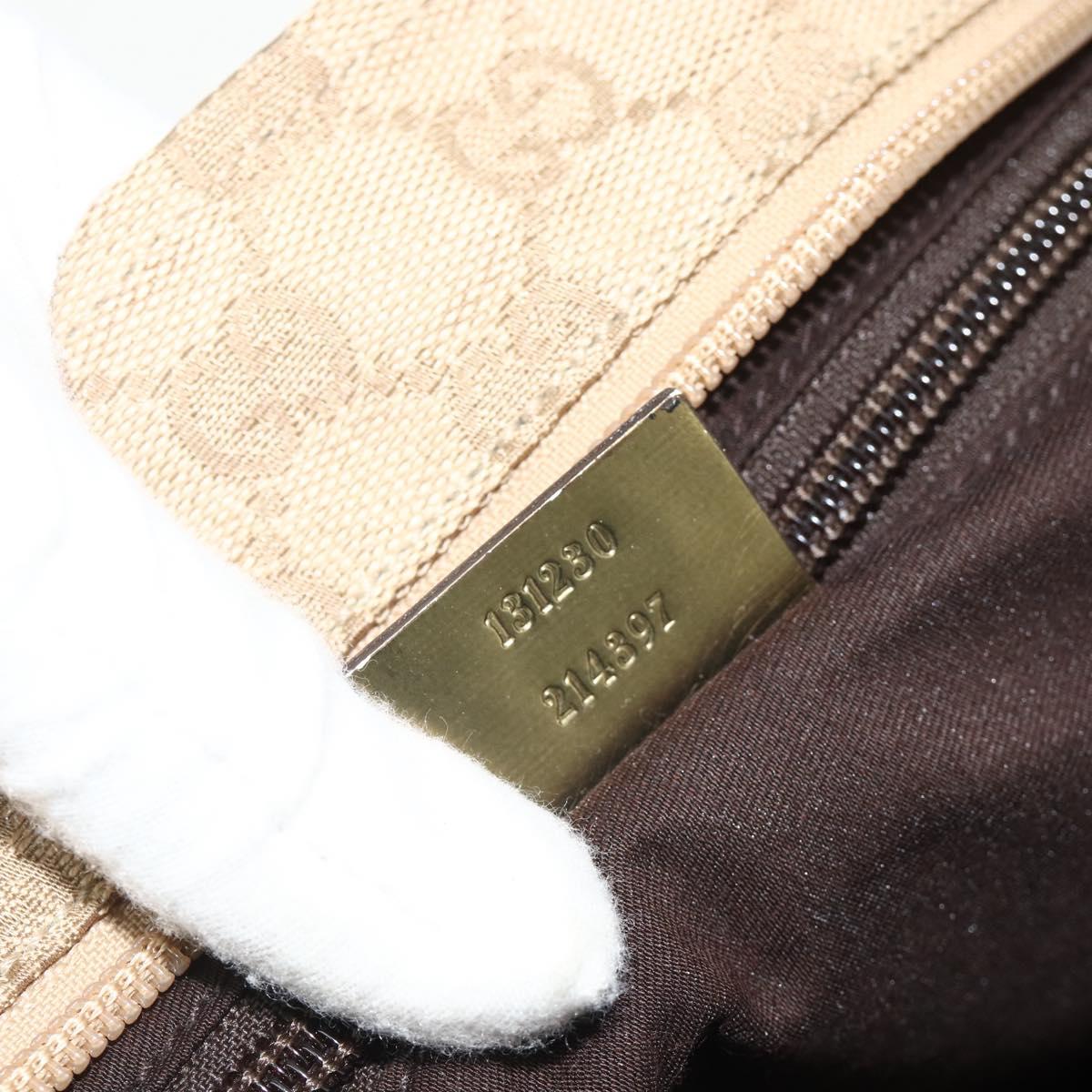 GUCCI GG Canvas Sherry Line Tote Bag Beige Gold 131230 Auth ep14230