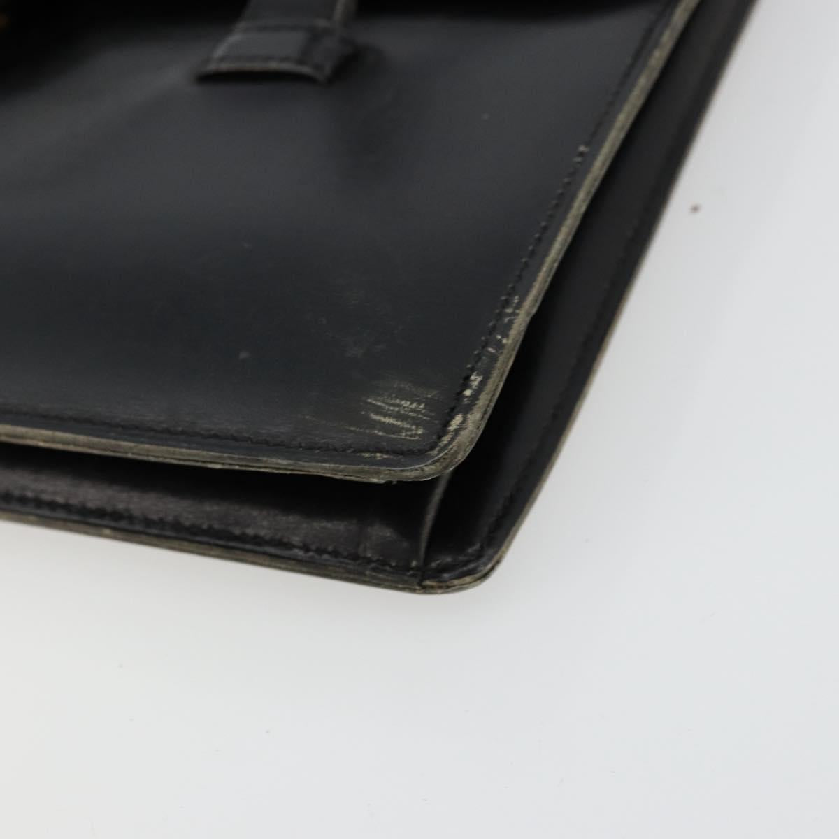 Christian Dior Hand Bag Leather Black Gold Auth ep14233