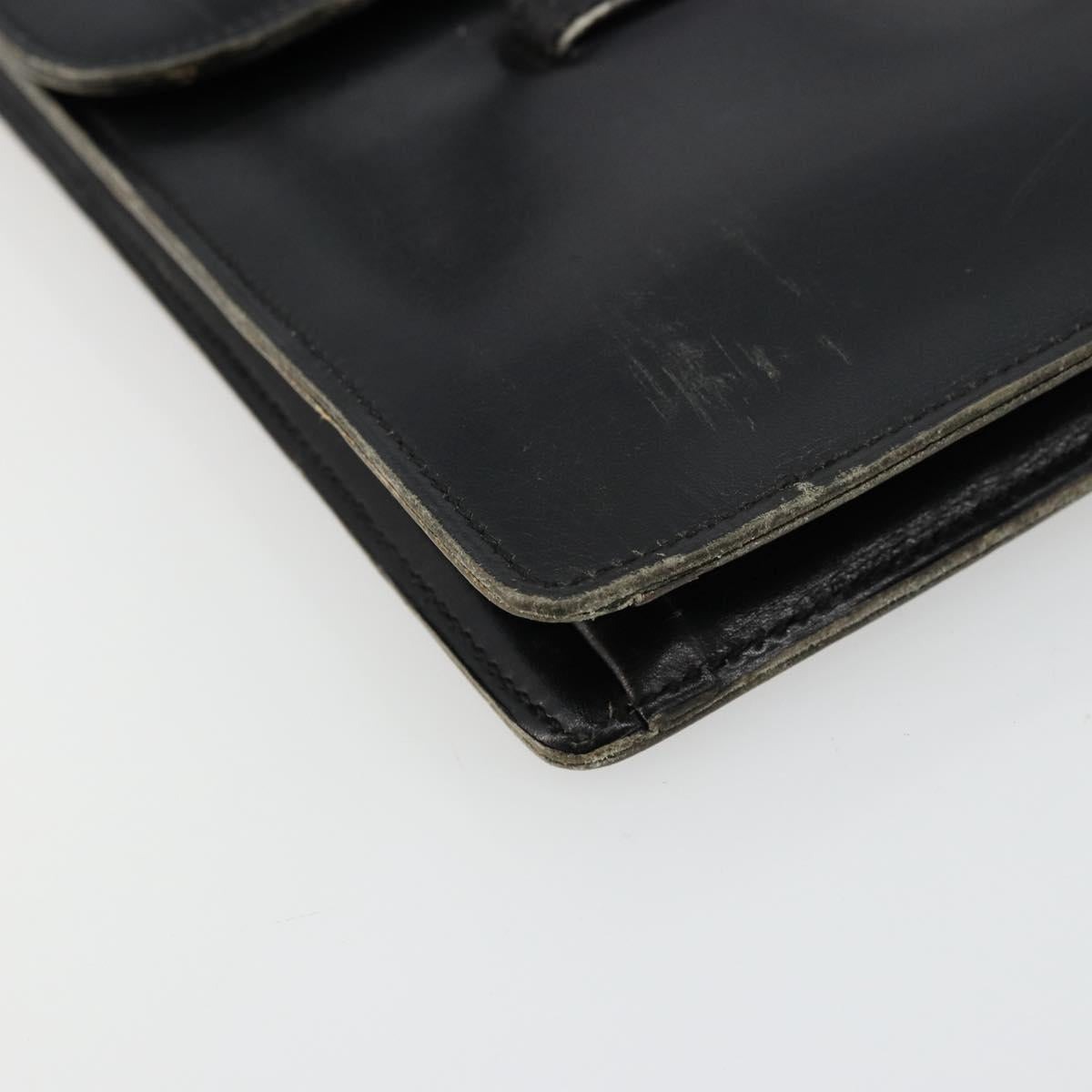 Christian Dior Hand Bag Leather Black Gold Auth ep14233