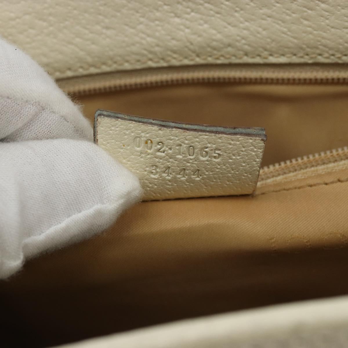 GUCCI Jackie Hand Bag Leather Ivory Silver 002 1065 Auth ep14245