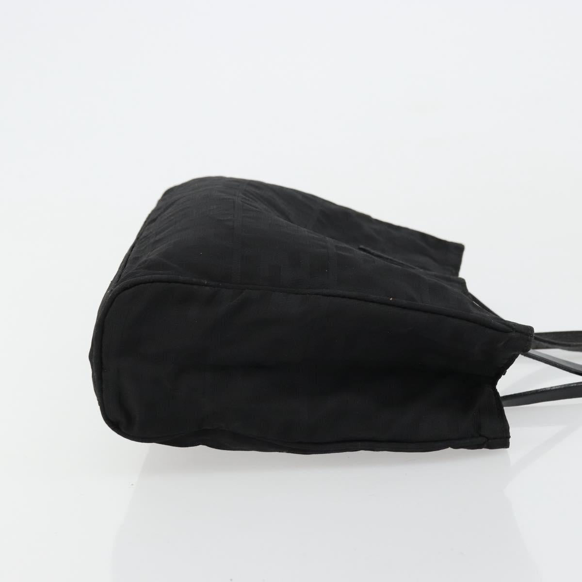 FENDI Zucca Canvas Hand Bag Black Silver Auth ep14249A