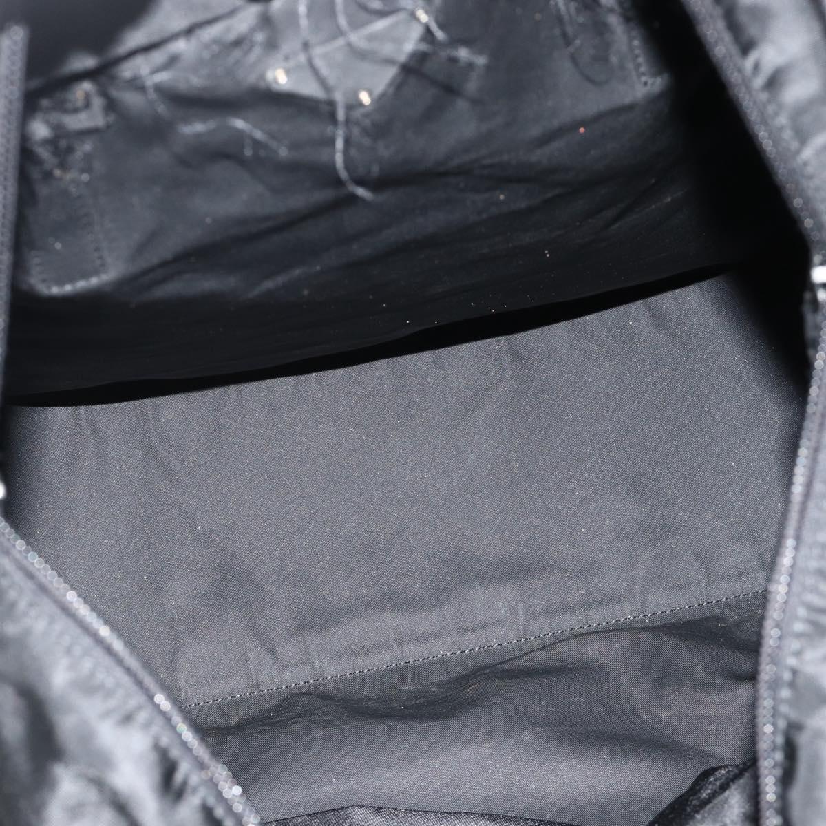 PRADA Tote Bag Nylon Black Silver Auth ep14252