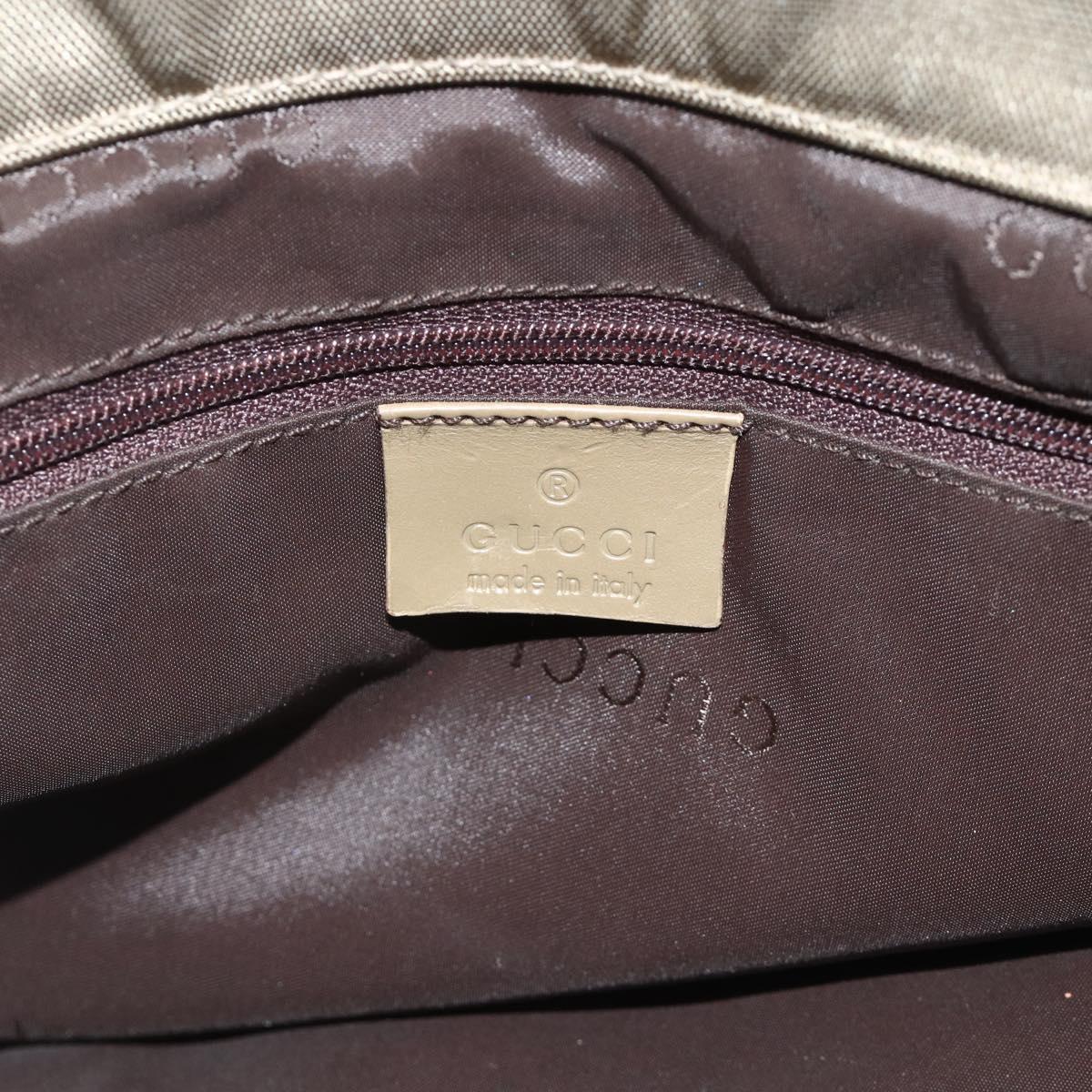 GUCCI Bamboo Hand Bag Nylon Beige Silver 002 1016 Auth ep14257
