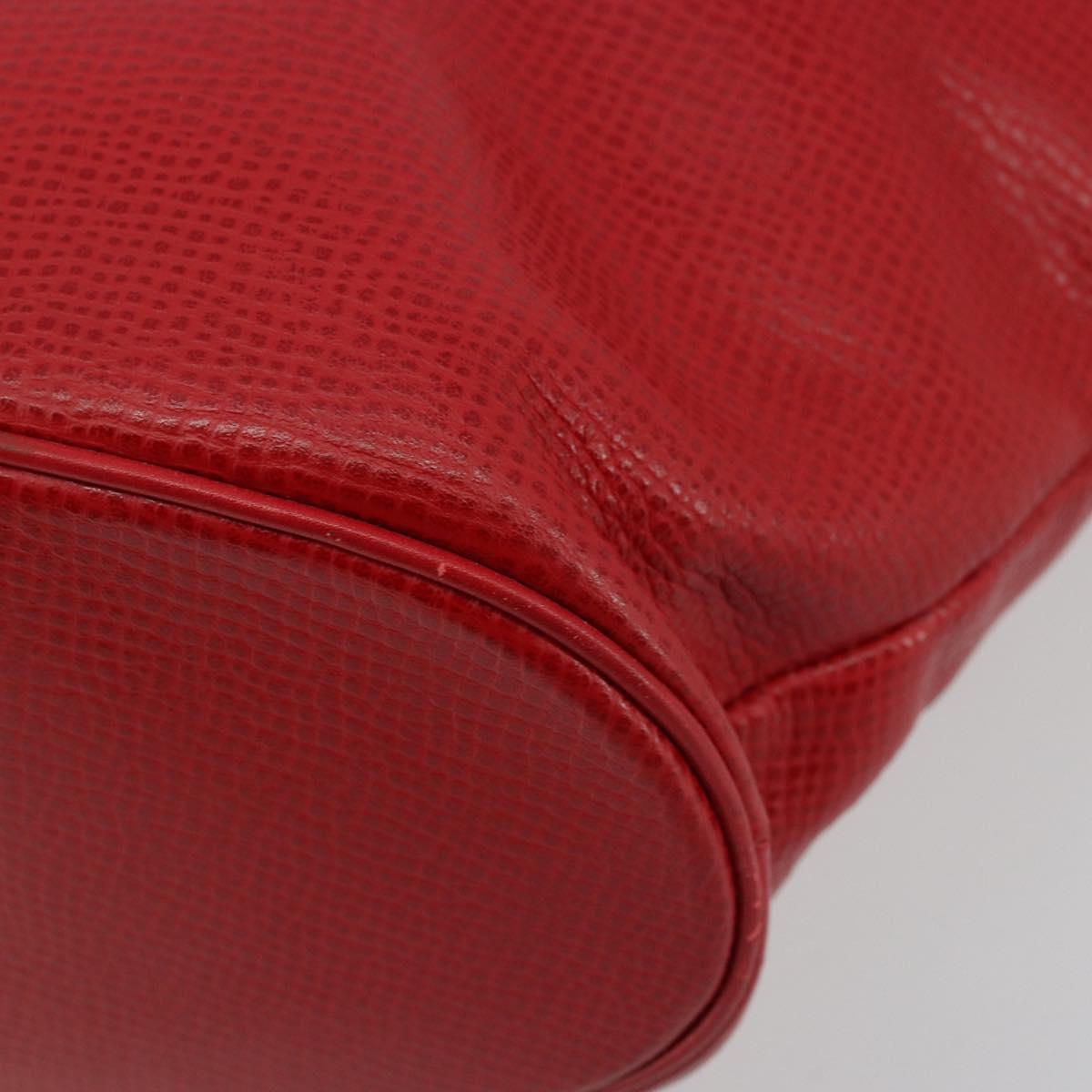Christian Dior Tote Bag Leather Red Gold Auth ep14258