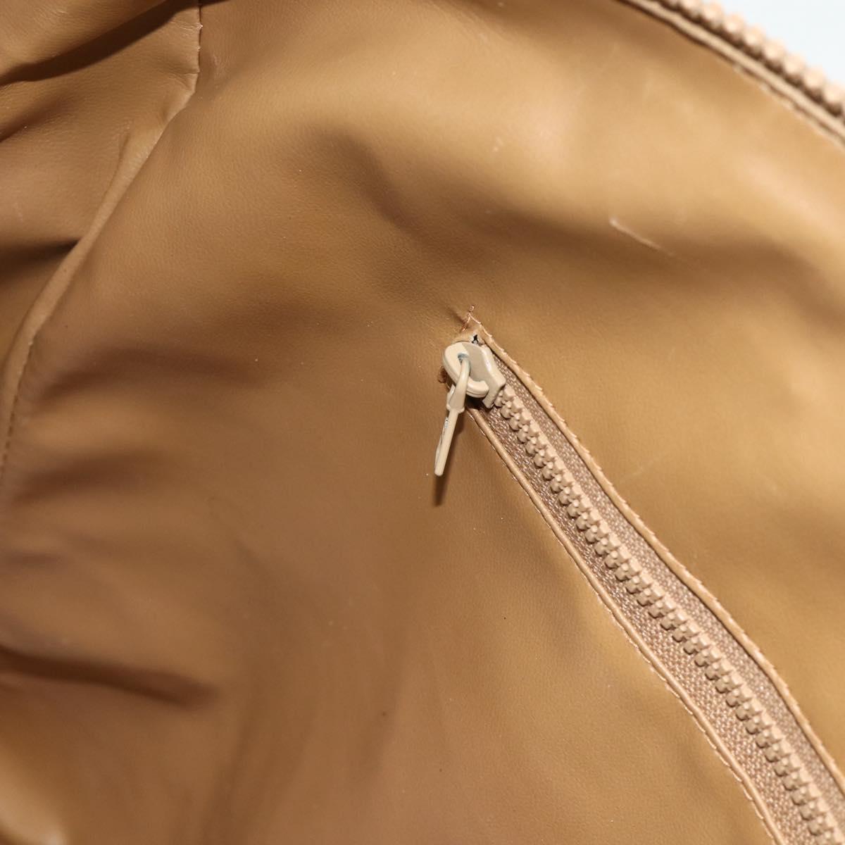 CELINE Macadam Canvas Boston Bag PVC Leather Brown Gold Auth ep14259