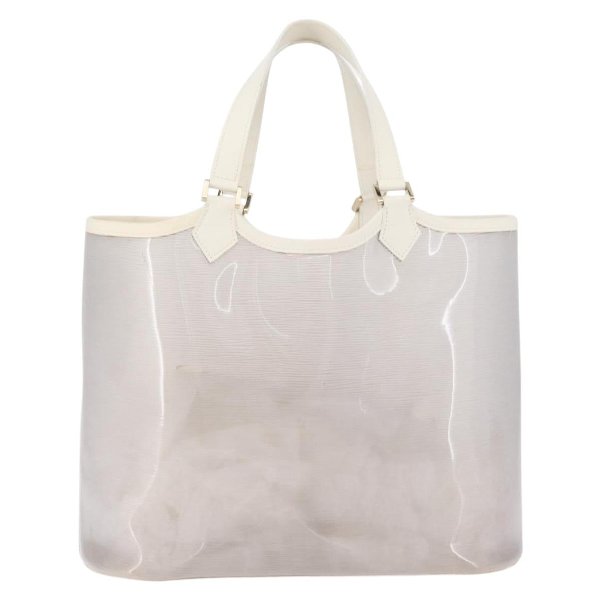 LOUIS VUITTON Epi Plage Lagoon Bay Tote Bag White Clear M92151 LV Auth ep14269