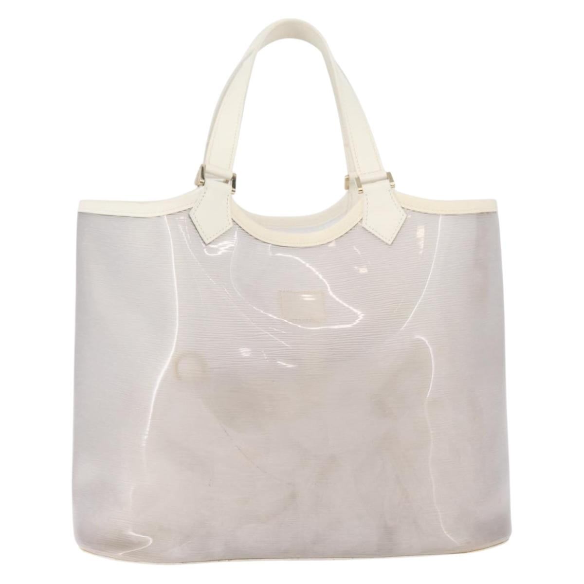 LOUIS VUITTON Epi Plage Lagoon Bay Tote Bag White Clear M92151 LV Auth ep14269