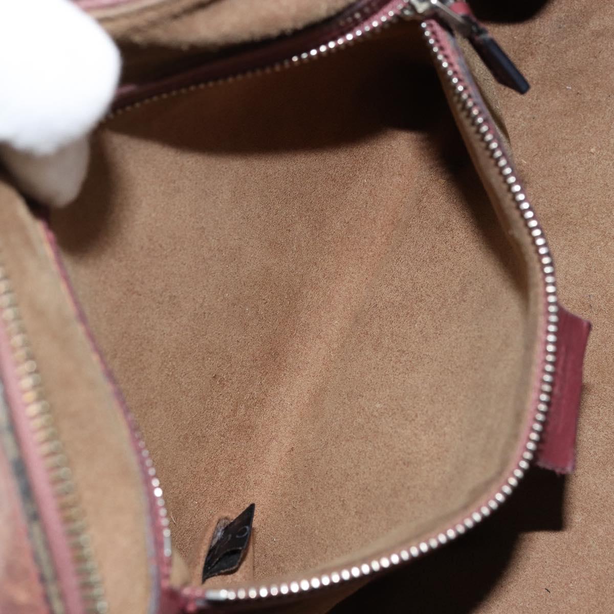 GUCCI GG Supreme Boston Bag PVC Beige Silver 409529 Auth ep14278