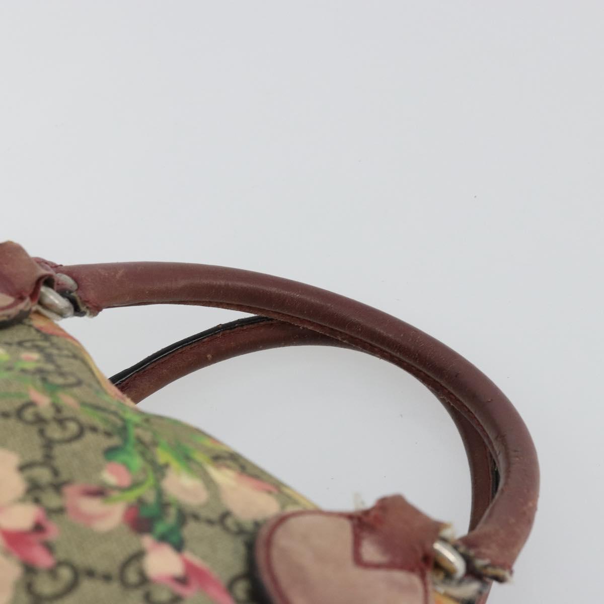 GUCCI GG Supreme Boston Bag PVC Beige Silver 409529 Auth ep14278