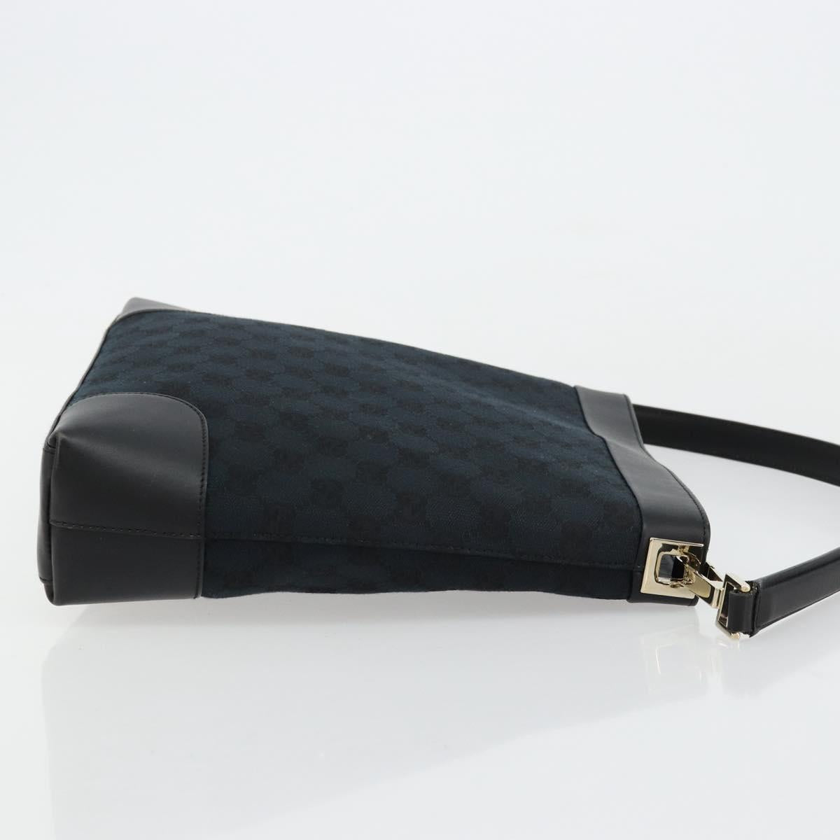GUCCI GG Canvas Shoulder Bag Black Gold 001 4231 Auth ep14295A