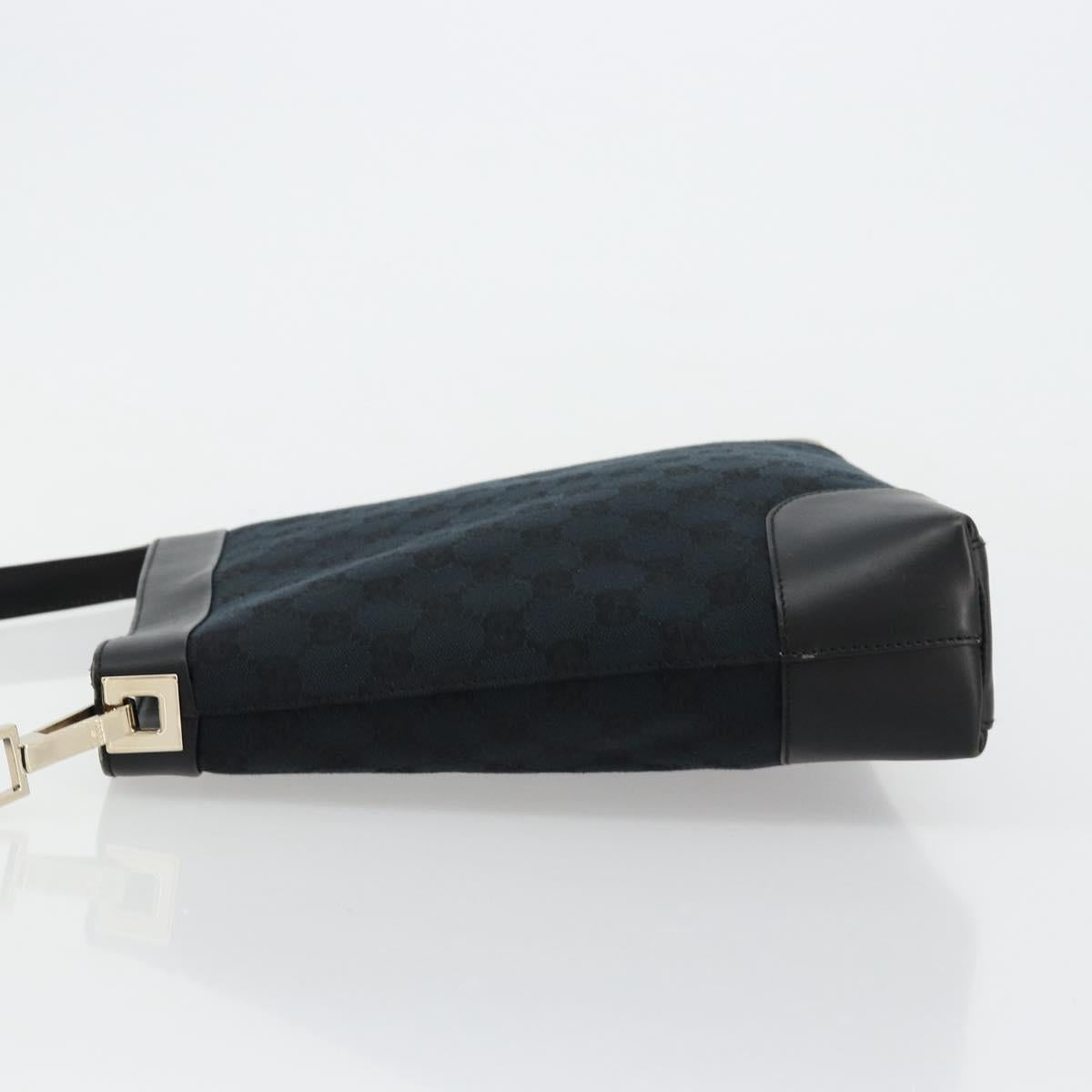 GUCCI GG Canvas Shoulder Bag Black Gold 001 4231 Auth ep14295A