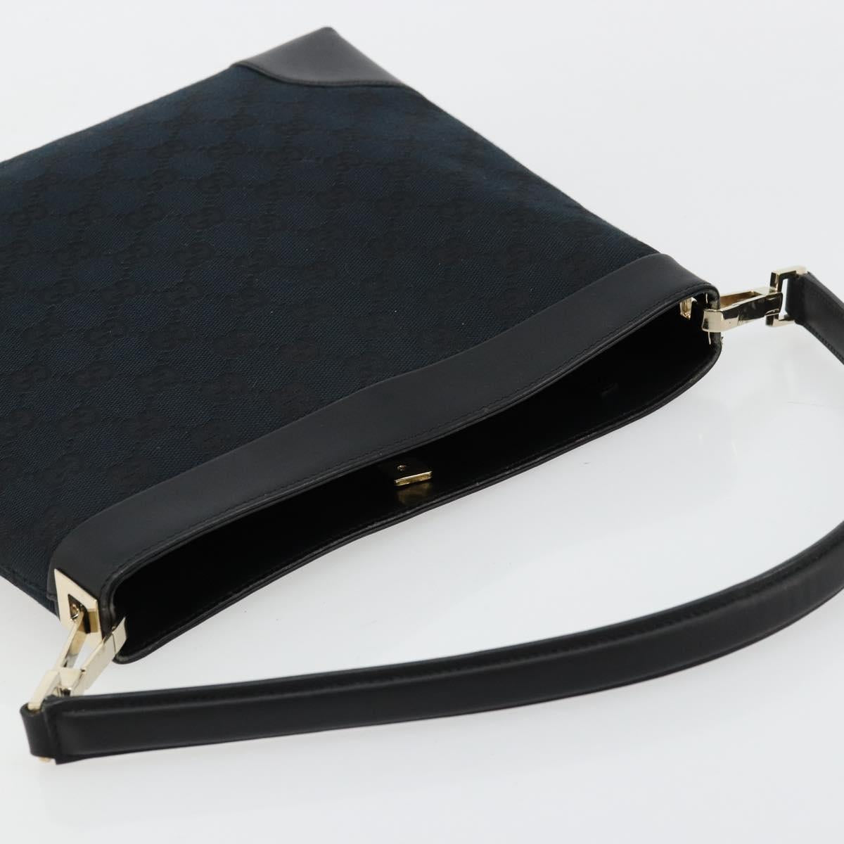 GUCCI GG Canvas Shoulder Bag Black Gold 001 4231 Auth ep14295A