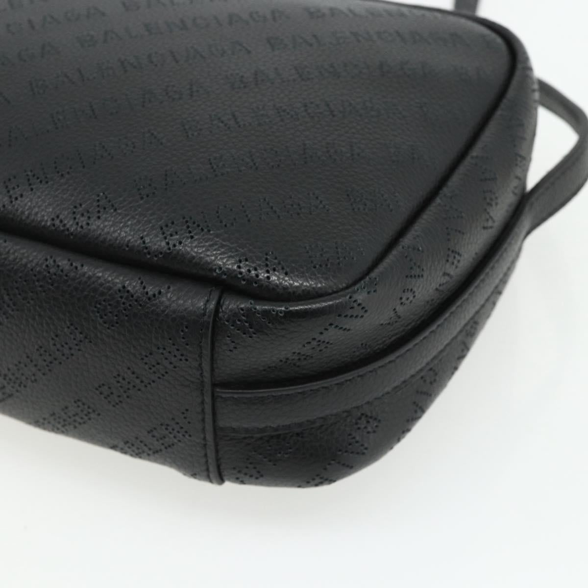 BALENCIAGA Every Day Shoulder Bag Leather Black 679267 Auth ep14300V