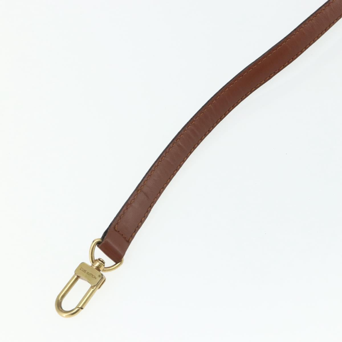 LOUIS VUITTON Adjustable Shoulder Strap Leather 37""-44.1"" Brown Auth ep14301