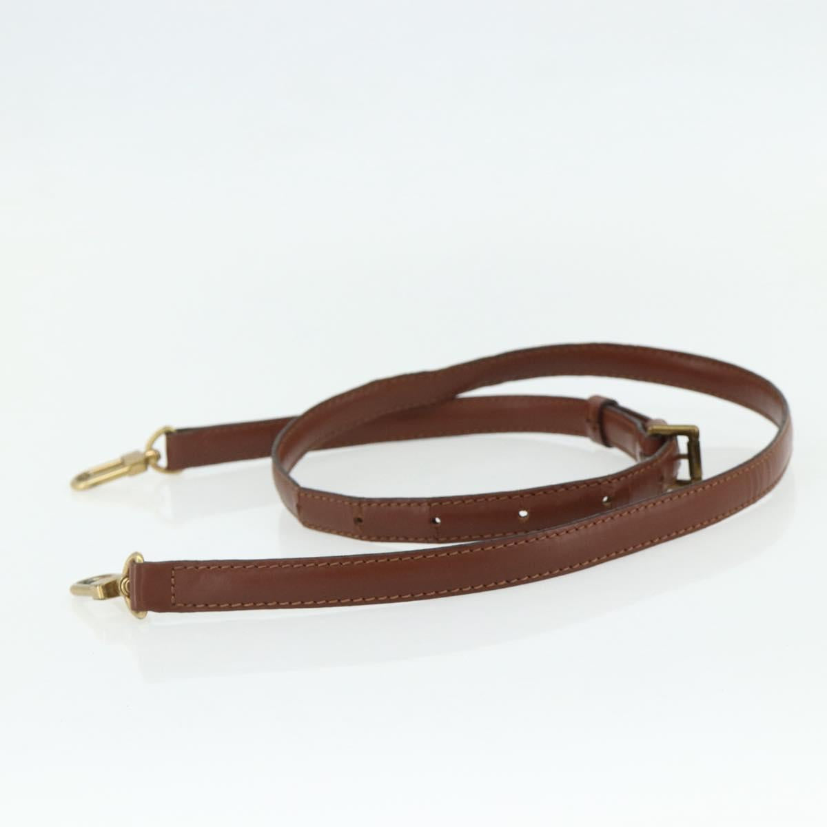 LOUIS VUITTON Adjustable Shoulder Strap Leather 37""-44.1"" Brown Auth ep14301