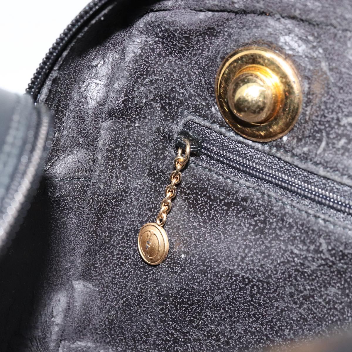 GUCCI Bamboo Chain Shoulder Bag Leather Black Gold Auth ep14306
