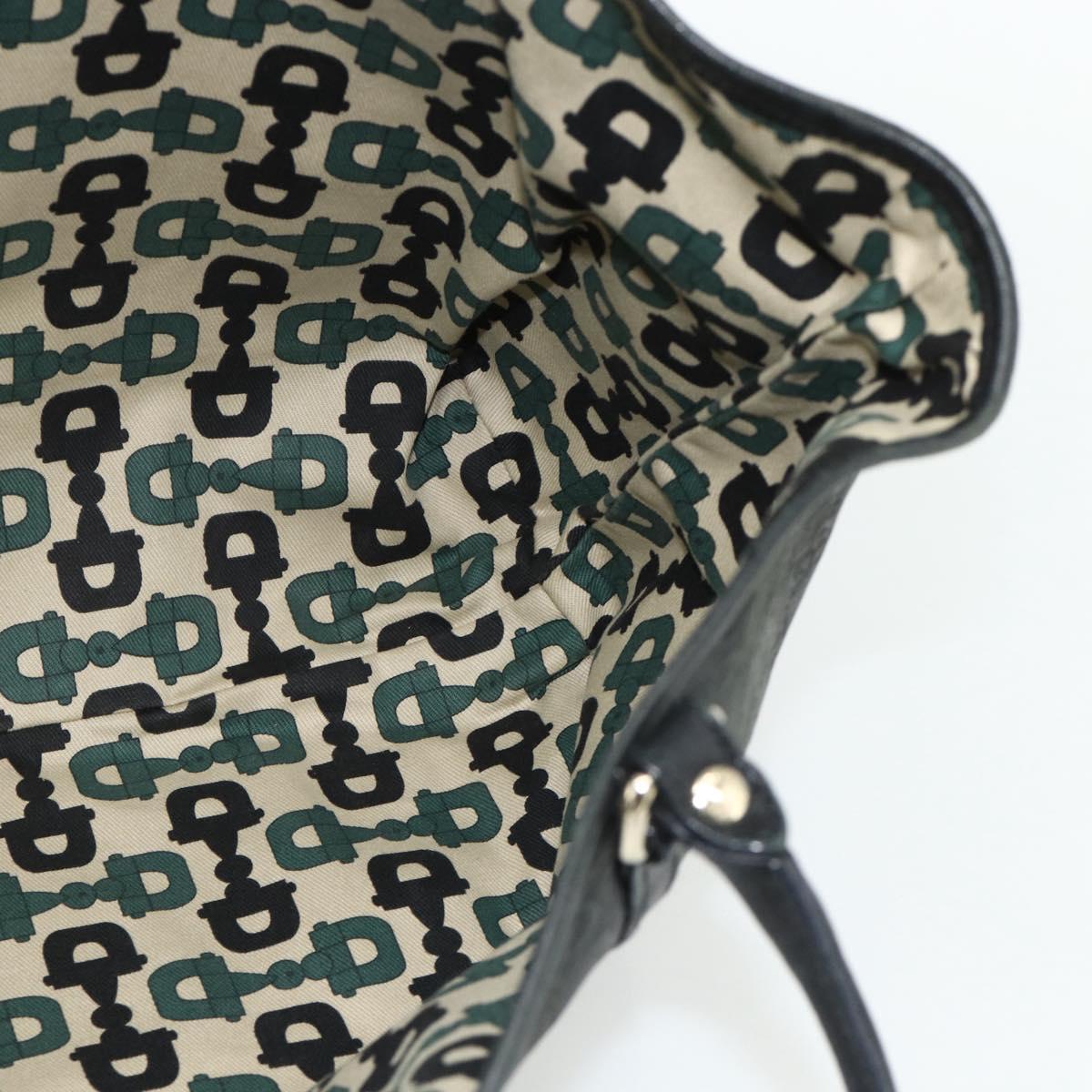 GUCCI GG Canvas Guccissima Tote Bag Leather Black Gold 197953 Auth ep14309