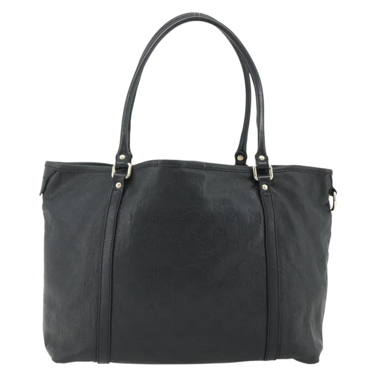 GUCCI GG Canvas Guccissima Tote Bag Leather Black Gold 197953 Auth ep14309