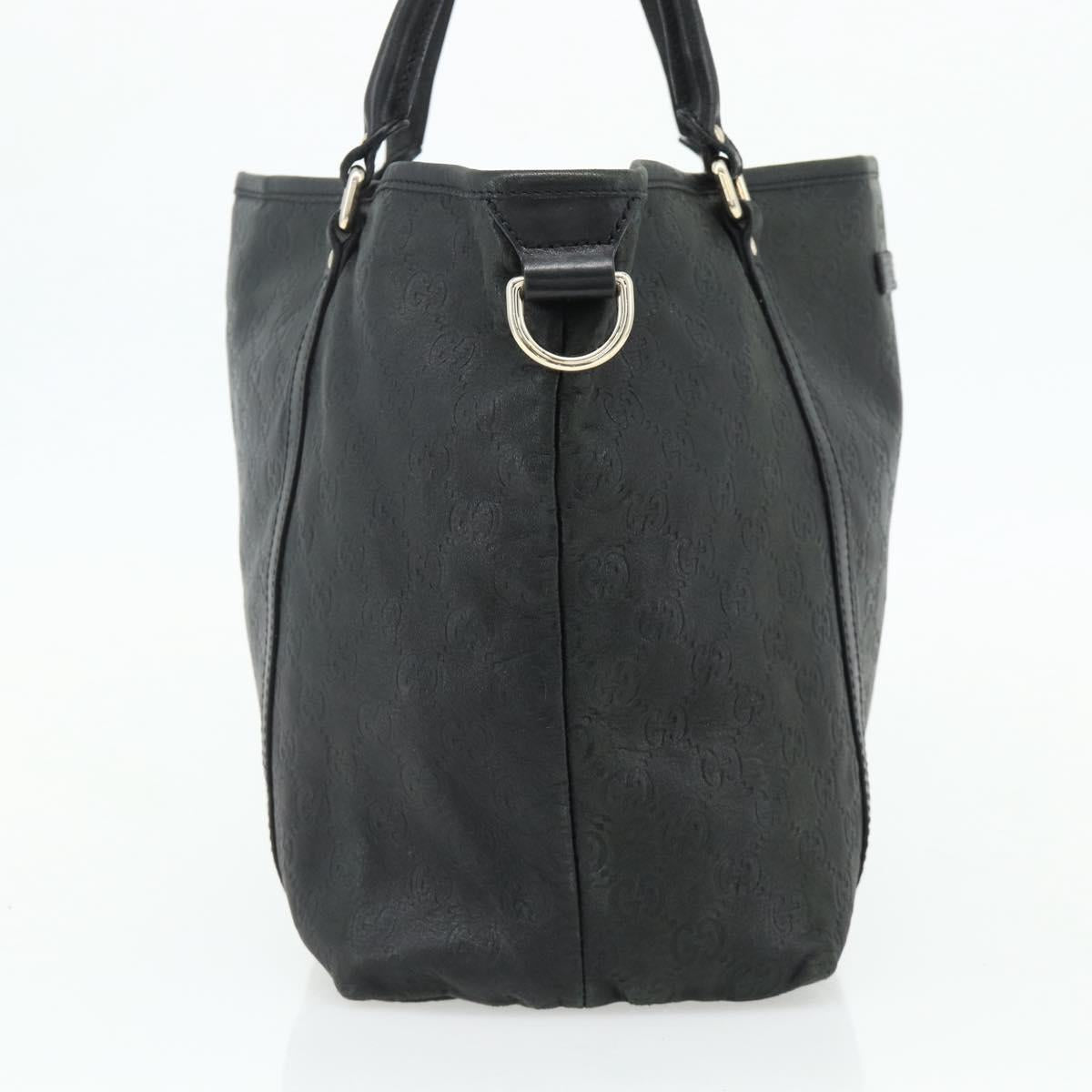 GUCCI GG Canvas Guccissima Tote Bag Leather Black Gold 197953 Auth ep14309