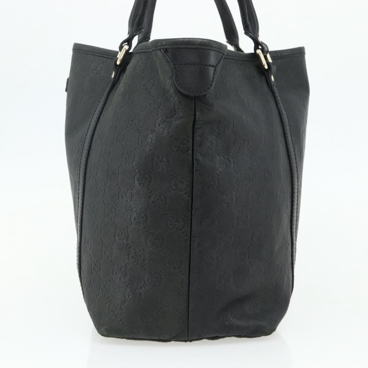 GUCCI GG Canvas Guccissima Tote Bag Leather Black Gold 197953 Auth ep14309