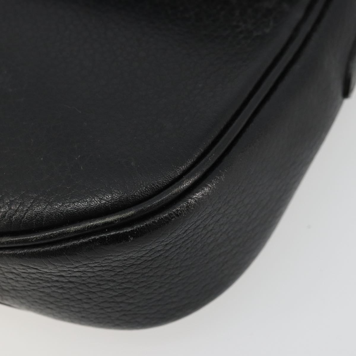 Burberrys Shoulder Bag Leather Black Gold Auth ep14310