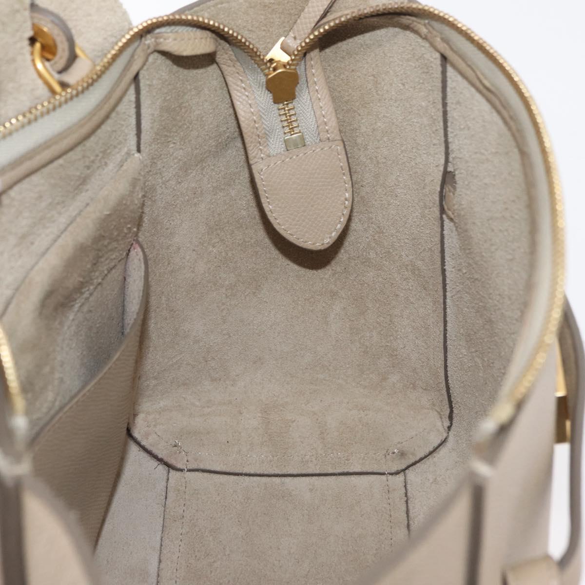 CELINE Belt Bag Hand Bag Leather 2way Beige Gold Auth ep14314