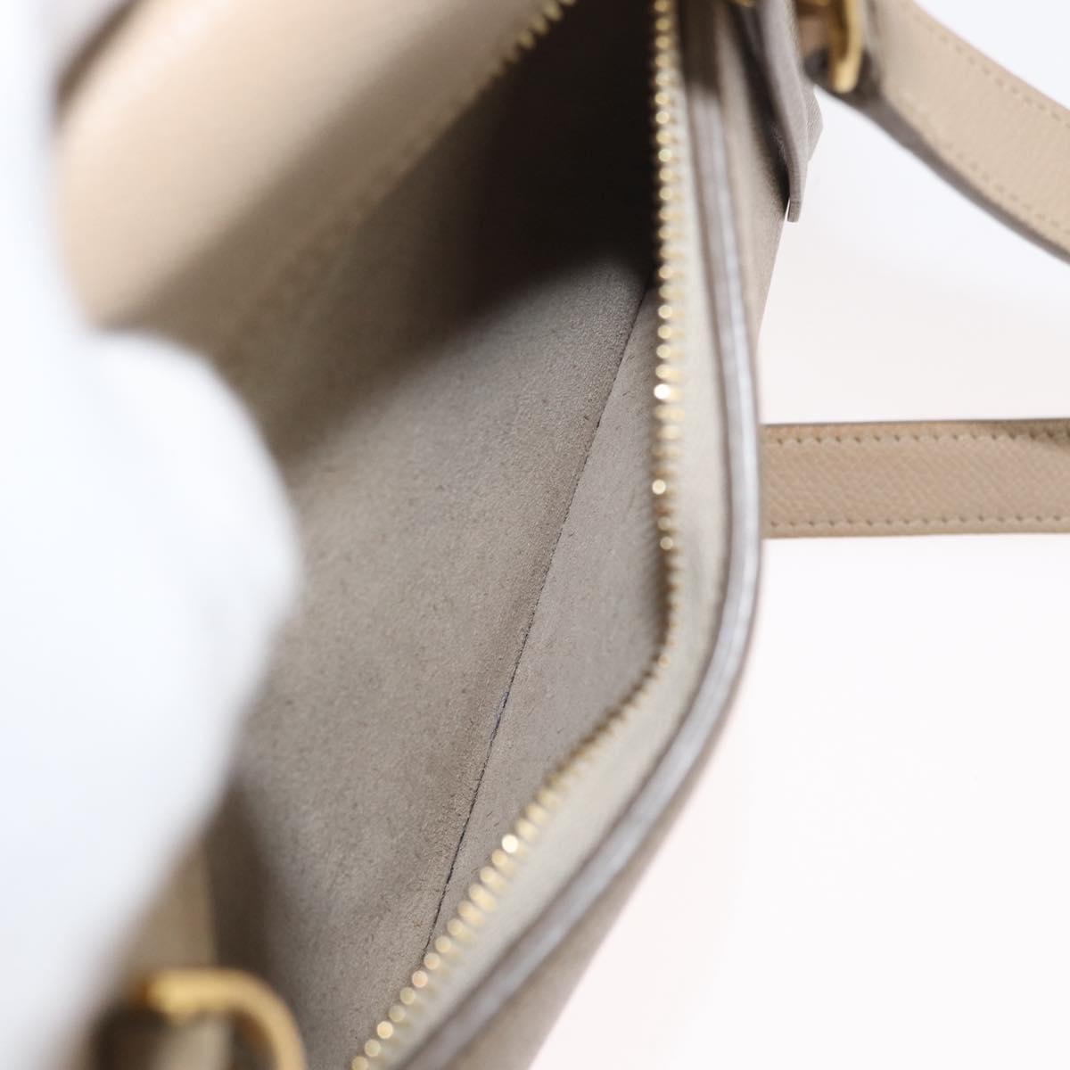 CELINE Belt Bag Hand Bag Leather 2way Beige Gold Auth ep14314
