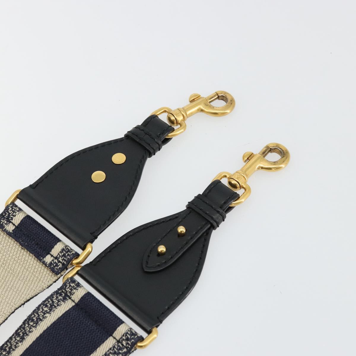 Christian Dior Shoulder Strap Canvas 36.6"" Navy Auth ep14317