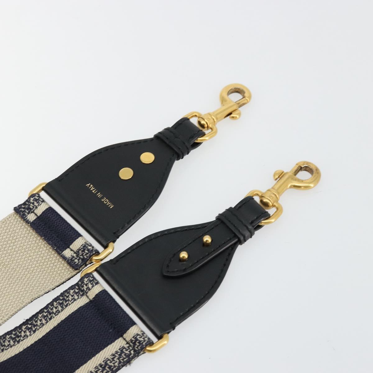 Christian Dior Shoulder Strap Canvas 36.6"" Navy Auth ep14317