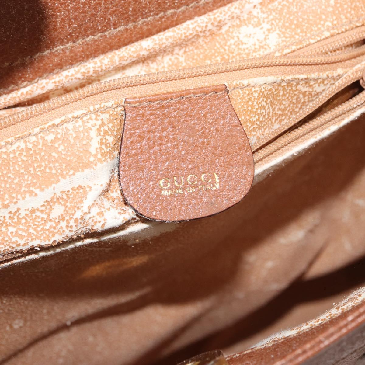 GUCCI Bamboo Hand Bag Leather Brown Gold 002 0260 Auth ep14319