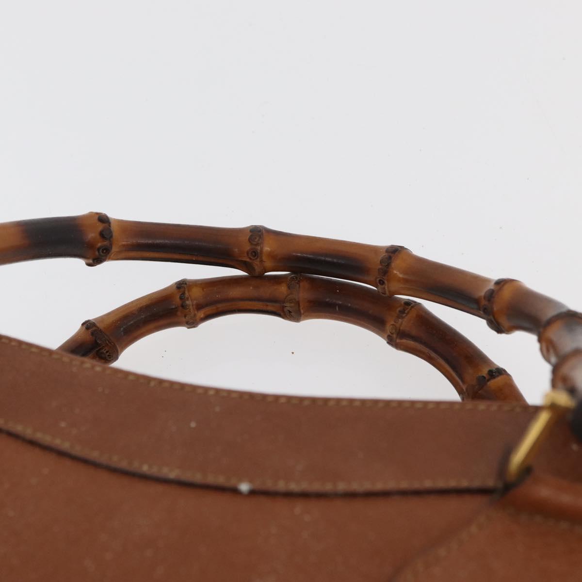 GUCCI Bamboo Hand Bag Leather Brown Gold 002 0260 Auth ep14319