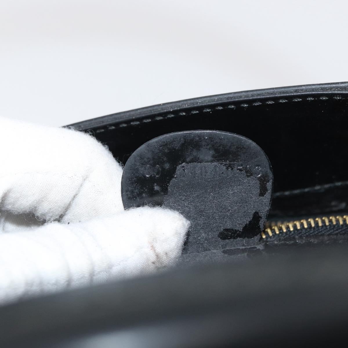GUCCI Hand Bag Patent Leather Black Gold 000 2404 0503 Auth ep14321