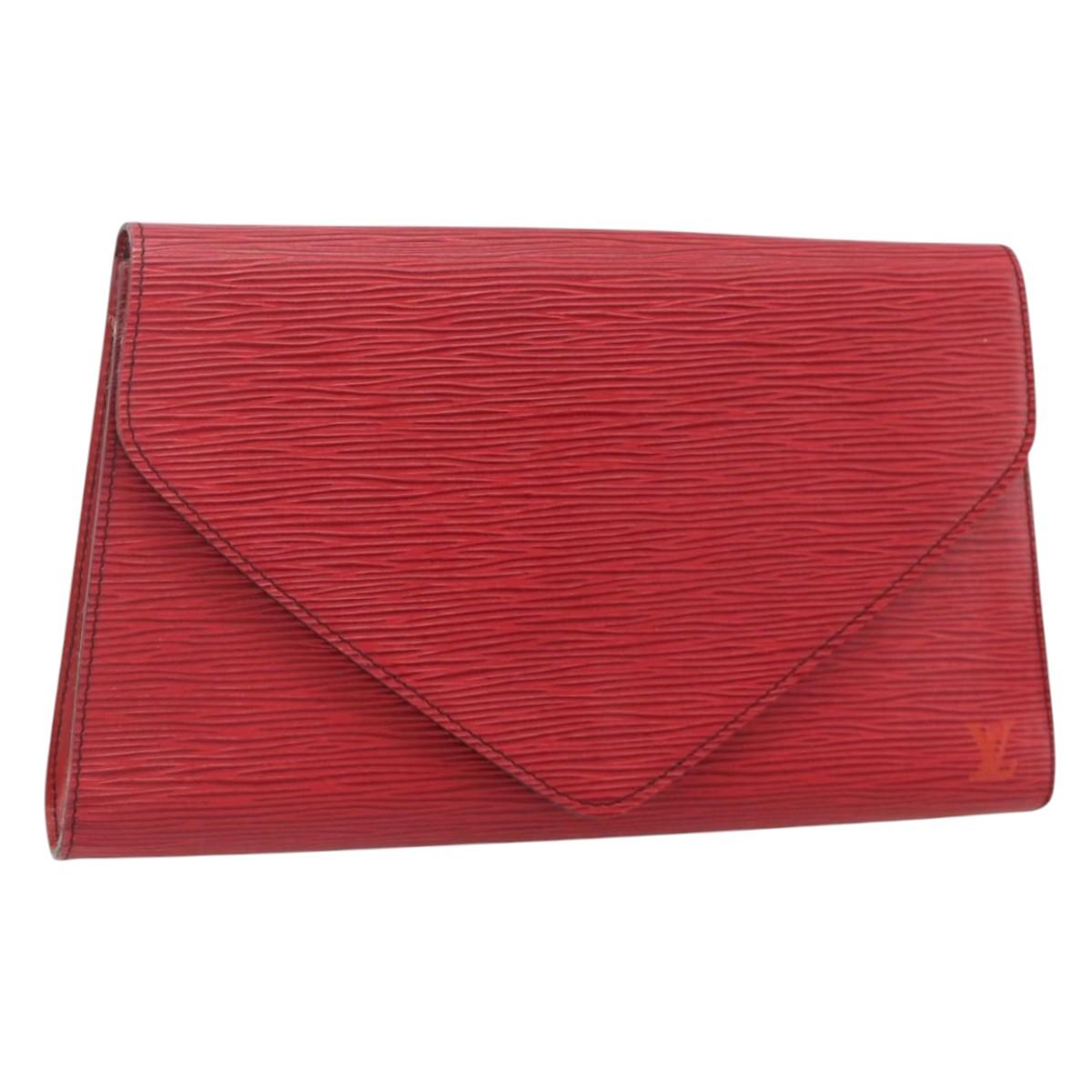 LOUIS VUITTON Epi Art Deco Clutch Bag Red M52637 LV Auth ep14325