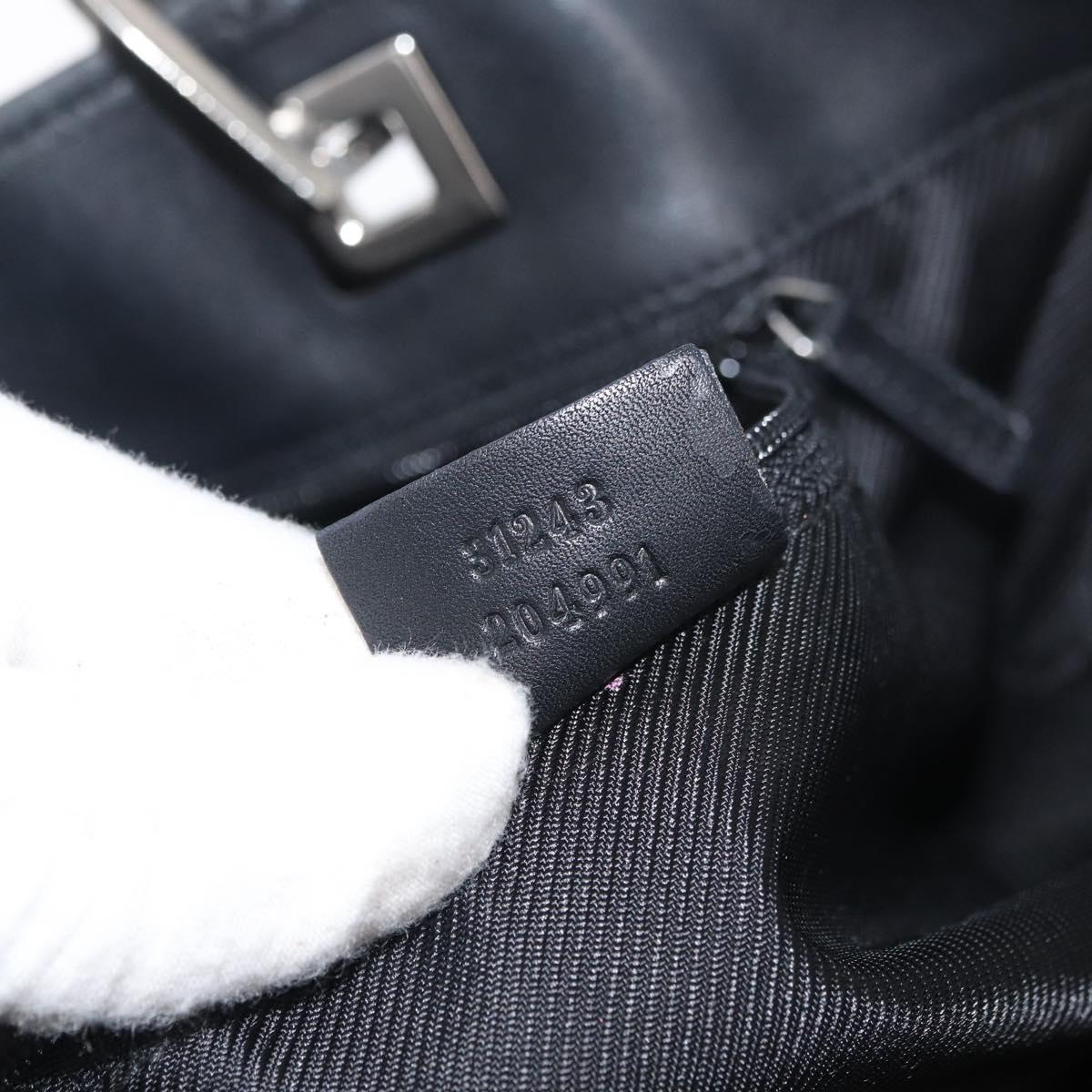 GUCCI GG Canvas Hand Bag Black Silver 31243 Auth ep14335